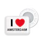 BibBits Sportsmagneter I Love Amsterdam Hvid