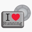 BibBits Race Number Magnets I Love Running Silver