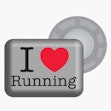 BibBits Startnummer Magneetjes I Love Running Silber