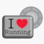 BibBits Sportsmagneter I Love Running Sølv