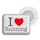 BibBits Nummerlappen Magneter I Love Running Weiß