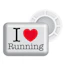 BibBits Sportsmagneter I Love Running Hvid