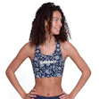 SAYSKY Flower Combat Sports Bra Women Blau