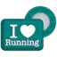 BibBits Sportsmagneter I Love Running Blå