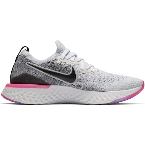 Epic react flyknit 2 top white black hyper pink