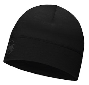 Buff Lightweight Merino Wool Hat Solid Black Unisexe