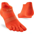 Injinji Run Lightweight No-Show Socks Unisex Orange