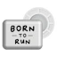 BibBits Race Number Magnets - Born To Run Grå