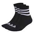 adidas 3-Stripes Cushioned Sportswear Mid Cut Socks 3-Pack Unisex Schwarz
