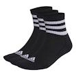 adidas 3-Stripes Cushioned Sportswear Mid Cut Socks 3-Pack Unisex Black